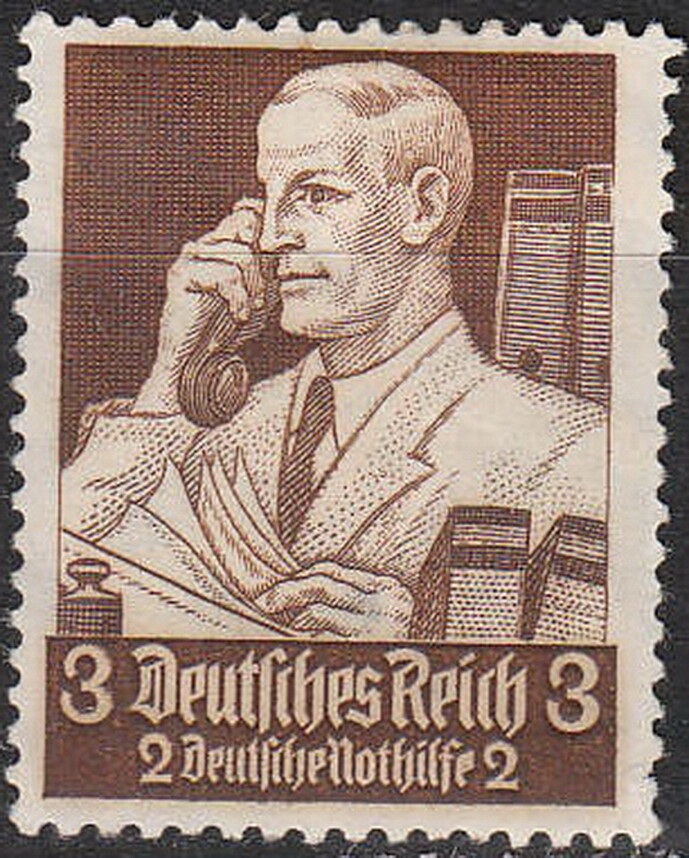 Stamp Germany Mi 556 Sc B59 1934 War 3rd Reich Profe ions Busine man MH