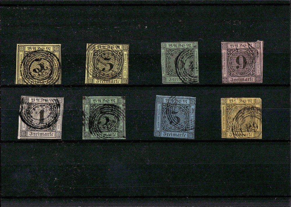 GERMANY Old states BADEN 1851-1858 used stamps (CV $300 EUR260)