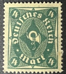 Germany Deutsches Reich 1921 Post horn Definitive 4 RM USED