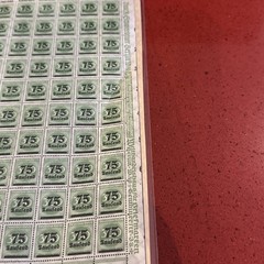 Weimar Deutsches Reich Stamps 400 Marks Overprinted 75 Tausend 2 sheets 100 per