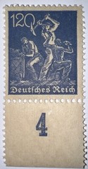 Travelstamps: 1921 Germany Deutsches Reich Mi# 168 120 Pf. Mountain Workers MNH