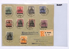 SAAR *Sarre* GERMANIA Overprints{10} Cover St Wendel Reg. Bad Blankenburg XM47