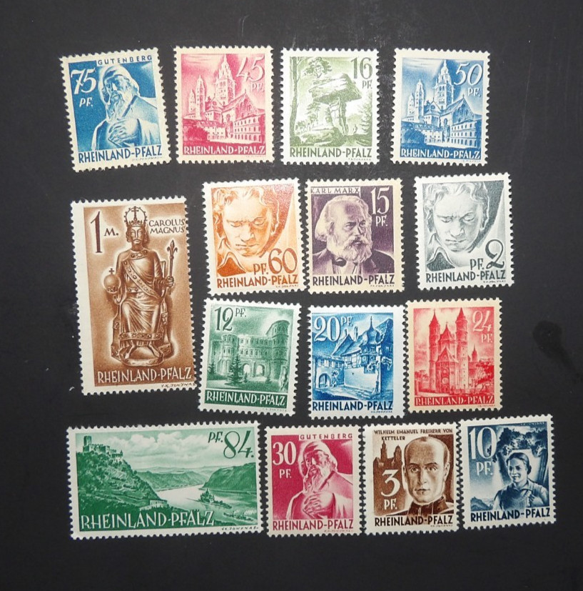 GERMANY SCOTT #6N1-6N15 RHINE PAATINATE MNH SET OF 15
