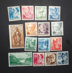 GERMANY SCOTT #6N1-6N15 RHINE PAATINATE MNH SET OF 15