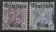 1920 Germany complete 5 Pf.-1 M Wurttemberg official issues with op used $ 43.00