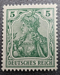 Stamp Germany Deutsches Reich Germania 5 Pfennig 1902 Mi. Nr. 70 [🇩🇪39135-8]