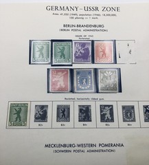 Germany Lot – 127 Stamps 1946-56 on Cut Album Pages – DDR, USSR, British US Zone