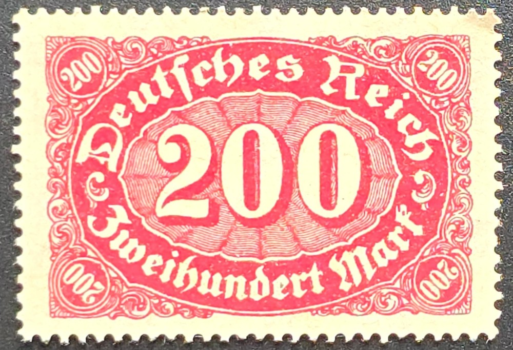 Germany 1923 Inflation Revenue Stamp 200 Tausend Mark Deutsches Reich Mint