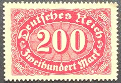 Germany 1923 Inflation Revenue Stamp 200 Tausend Mark Deutsches Reich Mint