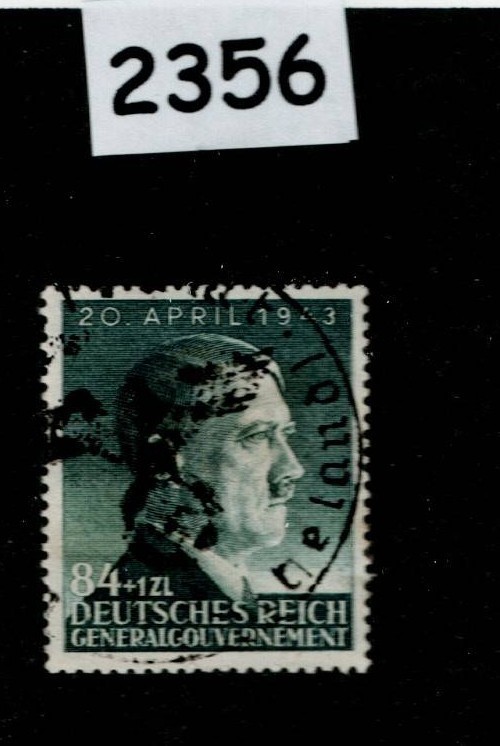 Used Stamp Sc NB26 Adolf Hitler 1943 Birthday General Government Poland #2356