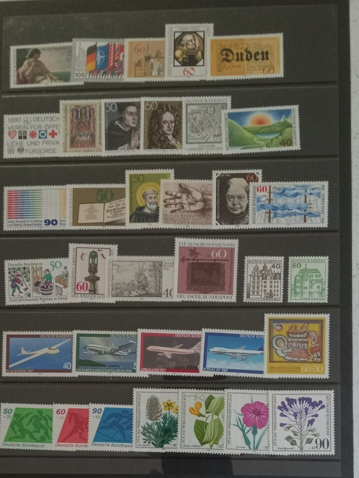 Germany 1980 Complete Stamp Year Set MNH Mint Never Hinged 35 Stamps