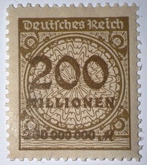 Travelstamps: 1923 German Stamps Inflation Series Mi:323, OP, MNH, 200 Millionen