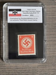 Third Reich WWII Nazi German Swastika NSDAP Stamp Collection w Hard Slab Case