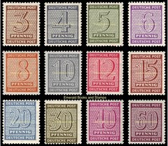 EBS Germany 1945 – Soviet Zone SBZ – West Saxony – Numerals – 126-137 – MNH**
