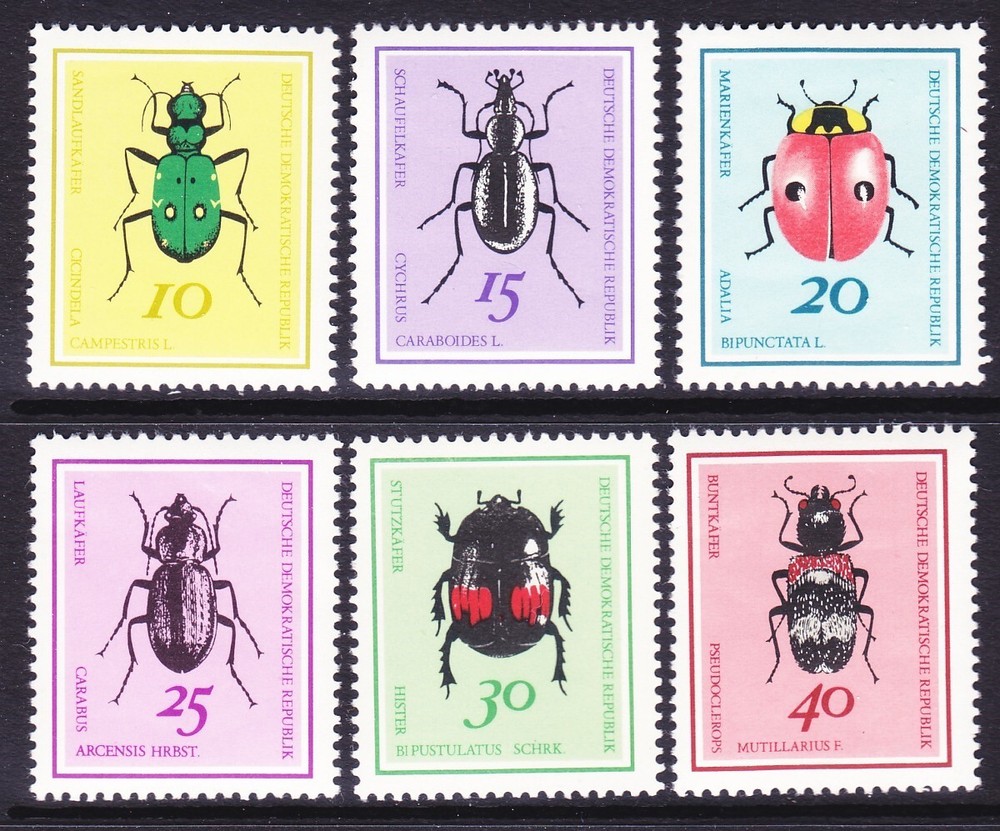 Germany DDR 1048-53 MNH 1968 Insects – Various Beetles & Ladybug Full Set of 6