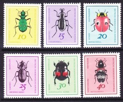 Germany DDR 1048-53 MNH 1968 Insects – Various Beetles & Ladybug Full Set of 6