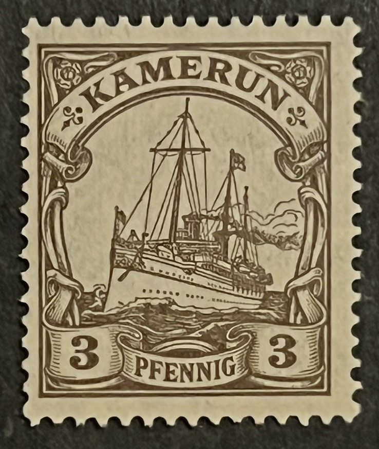 Travelstamps: Germany German Kamerun Stamps 3pf Kaiser’s Yacht mint OG H UnWMK
