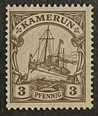 Travelstamps: Germany German Kamerun Stamps 3pf Kaiser’s Yacht mint OG H UnWMK
