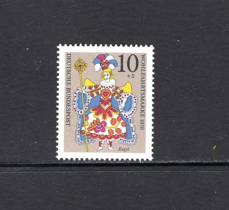 Germany 1971 CHRISTMAS, ROCOCO ANGEL SC B467 MNH