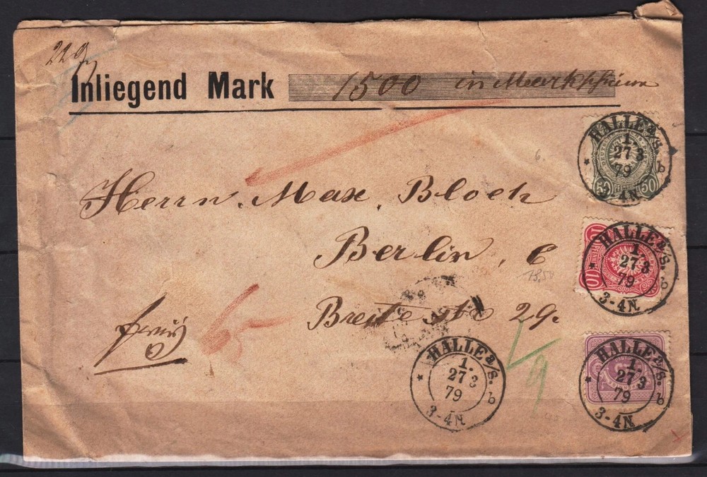 GERMANY REICH 1879. INSURED COVER RR!!!