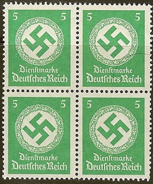 Stamp Germany Official Mi D168 Block 1942 WWII Fascism War Era Dienst MNH