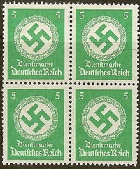 Stamp Germany Official Mi D168 Block 1942 WWII Fascism War Era Dienst MNH