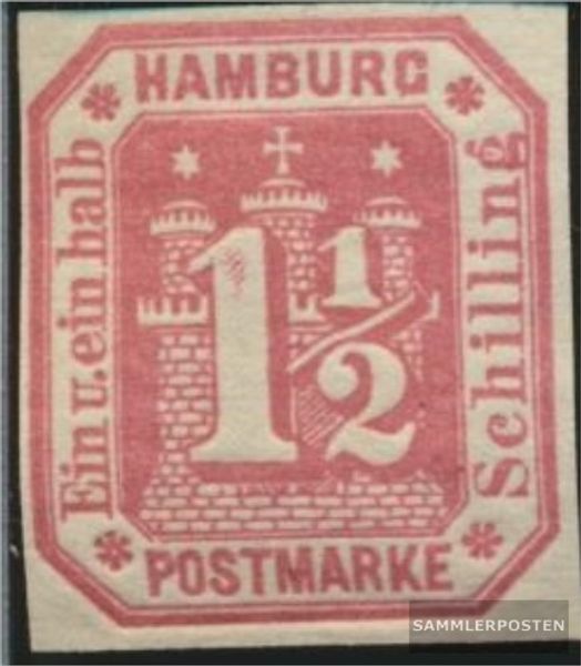 Hamburg 21U ND reissue ungezähnt MNH 1866 Hamburg Coat of Arms