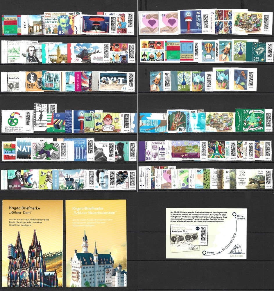 GERMANY 2024 Complete Year CONM+PERM+SELFADH+SS+BOOKLETS MNH HCV !