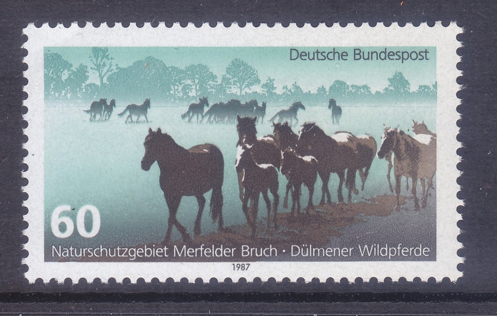 Germany 1512 MNH 1987 Dulmen’s Wild Horses – Bruch Nature Reserve Issue