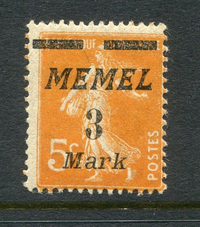Memel #29 Memel Overprint 3 M. [Mint Lightly Hinged]