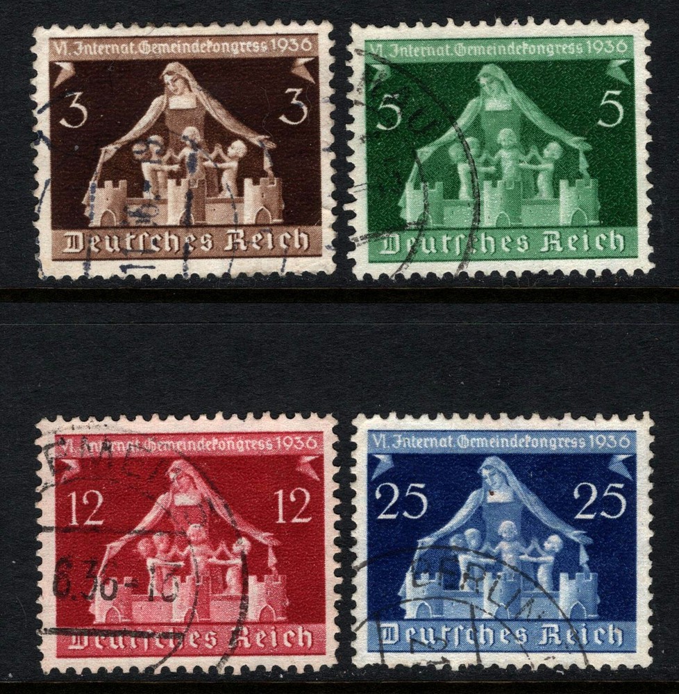 OPC 1936 Germany Congress of Municipalities Set Sc#473-6 Mi#617-20 Used 46536