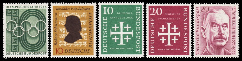 Germany Scott 742, 743, 744-745, 746 (1956) Mint LH-NH VF C