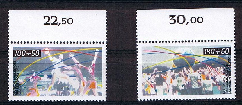 Bundle MiNr 1449 – 1450 Welfare Surcharge MNH Upper Margin