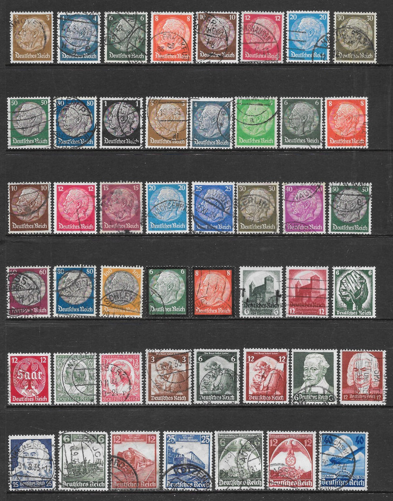 GERMANY VARIOUS USED ISSUES 1933 – 1936