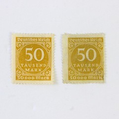 Lot Of 6 Germany Deutsches Reich 100 Mark 50 Tausend Mark Stamps 1920s