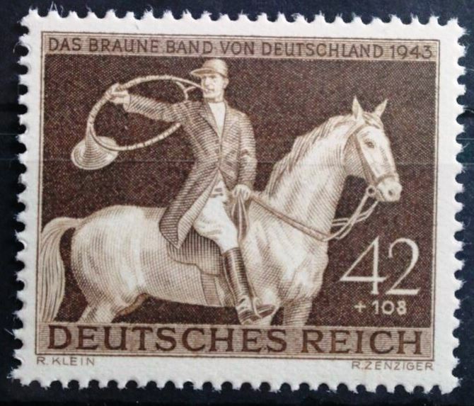 THIRD REICH 1943 mint MNH Braunes Band Horse Race stamp! *99 CENT SPECIAL**
