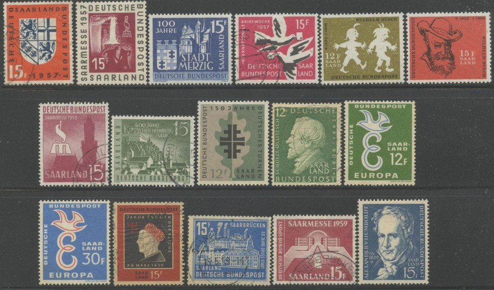 SAAR Sc#262//322 1957-59 Sixteen Commemorative Stamps Used & Mint