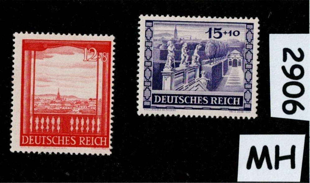 MH stamp set Sc B198-199 1941 / Third Reich era Germany / Vienna Austria #2906