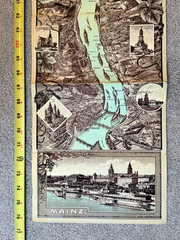 Late 1890s Der Rhein Von Mainz Bis Köln 76 Inch Rheinpanorama Map Fully Intact