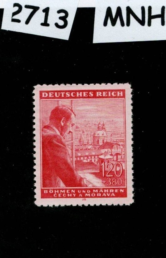MNH stamp Sc B19 Adolf Hitler 1943 Birthday WWII Germany Czech Occupation #2713