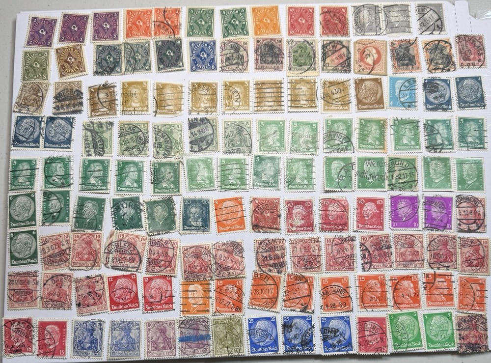 Lot of 160+ Germany 1900-1932 Weimar Reichspost Pictorials Perfins Used