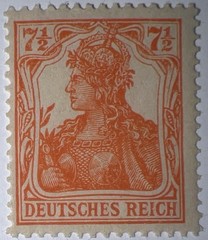 Travelstamps1916 Germany Deutsches Reich Mi. Nr. 99b Germania 7 1/2 Pf , MOGNH