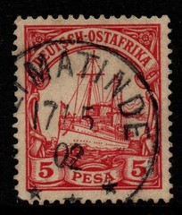 GERMAN EAST AFRICA SG17 1901 5p CARMINE NO WMK FINE USED