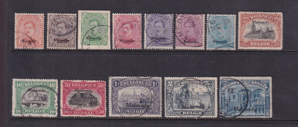 1920 Eupen & Malmedy: Overprints (N°22/35) S. Cpl. SPL. (433/S226)