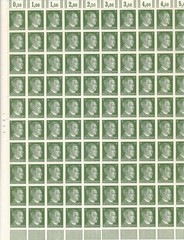 Stamp Germany 5 PF Adolf Hitler Sheet 1941 WWII 3rd Reich German MNH Faults