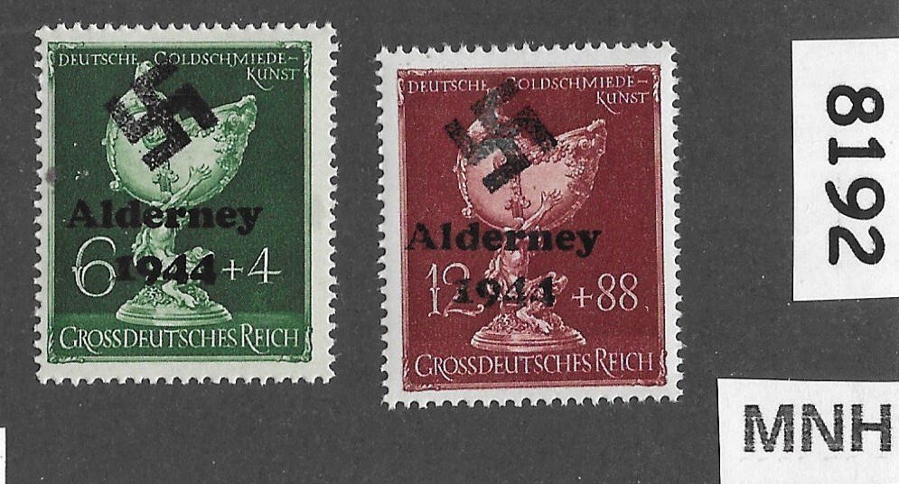 MNH stamp set B286-287 Modern Fantasy Overprints Dresden Goldsmith society #8192