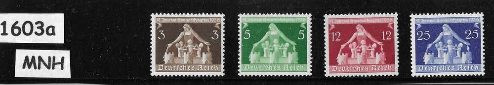 MNH Stamp set Sc 473-476 Mother and Children 1936 Third Reich Germany #1603a