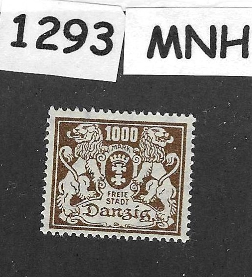 MNH stamp Issued 1923 Scott #127 Danzig Poland Germany Free city #1293
