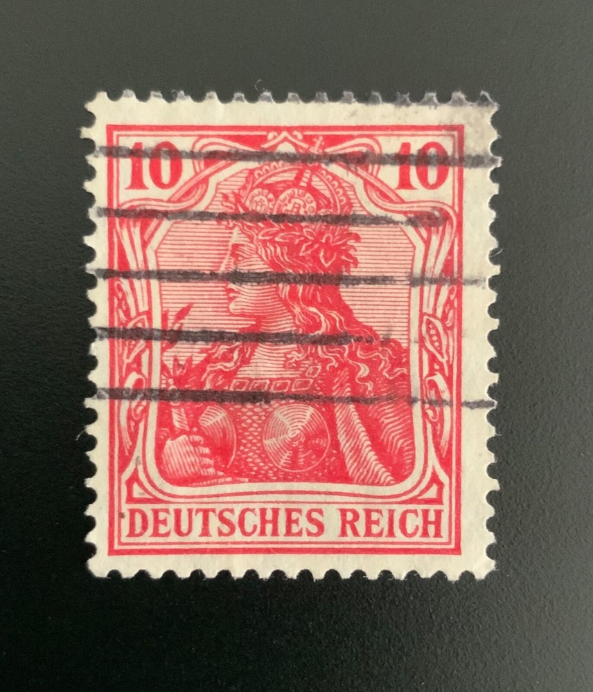 1900s German Stamp 10Pf ALLEMAGNE DEUTSCHES REICH 10 PFENNIG with watermark
