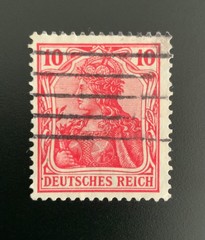1900s German Stamp 10Pf ALLEMAGNE DEUTSCHES REICH 10 PFENNIG with watermark